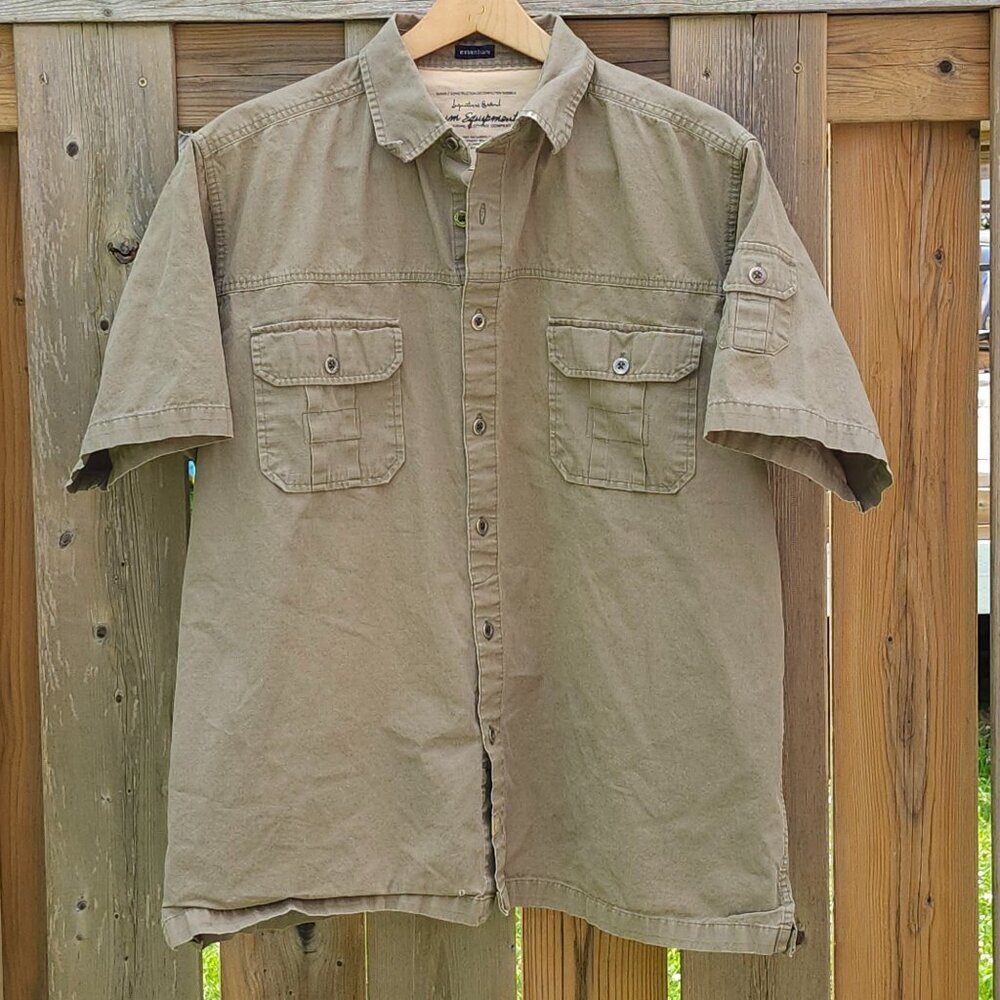 RETRO BUM EQUIPMENT CARGO SHIRT Men's Size Large Small Stash Pocket
